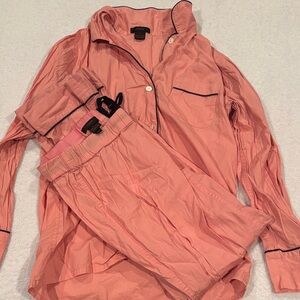 J crew Coral pajamas with Dark Trim